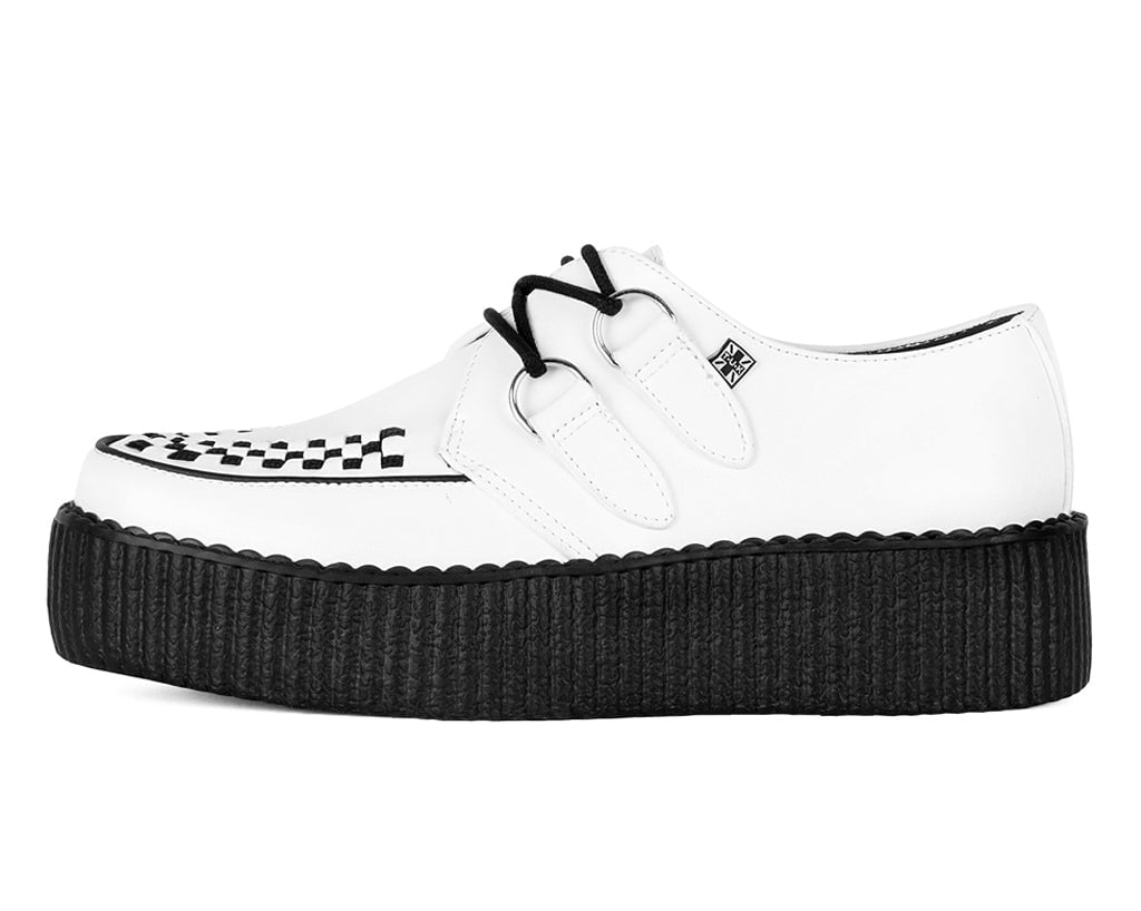 V6803 White Leather Viva Mondo Creeper White T.U.K. Shoes