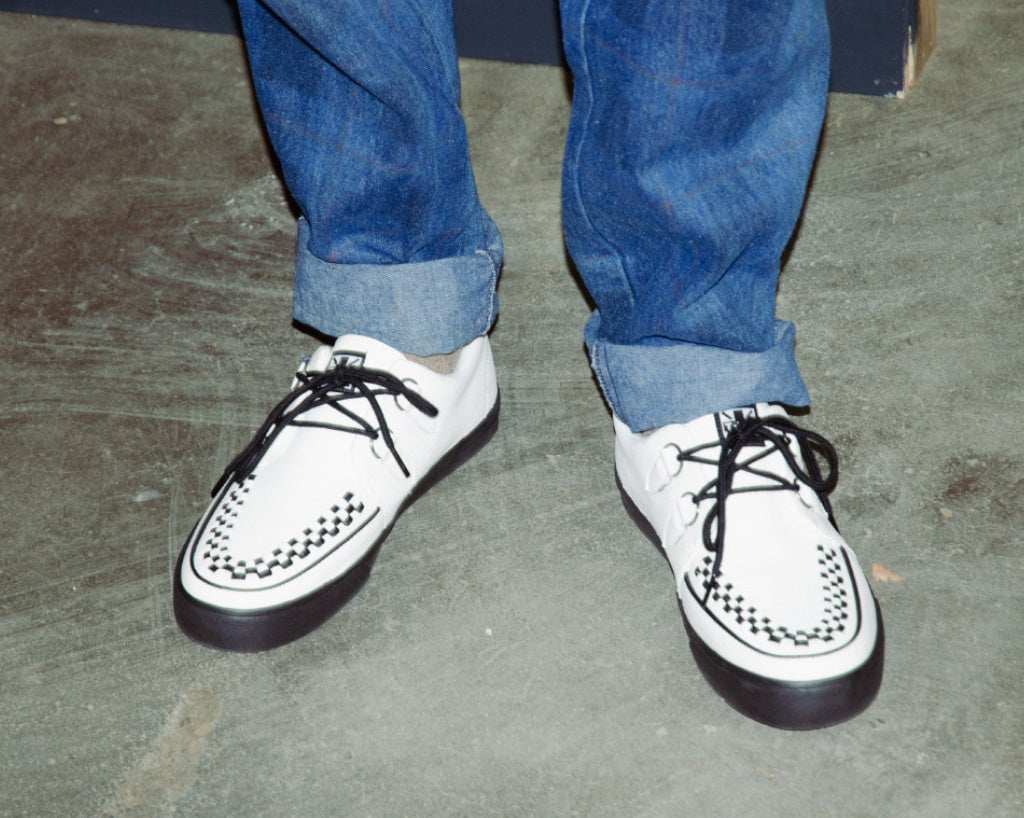 A9179 White Leather D-Ring Sneaker White T.U.K. Shoes