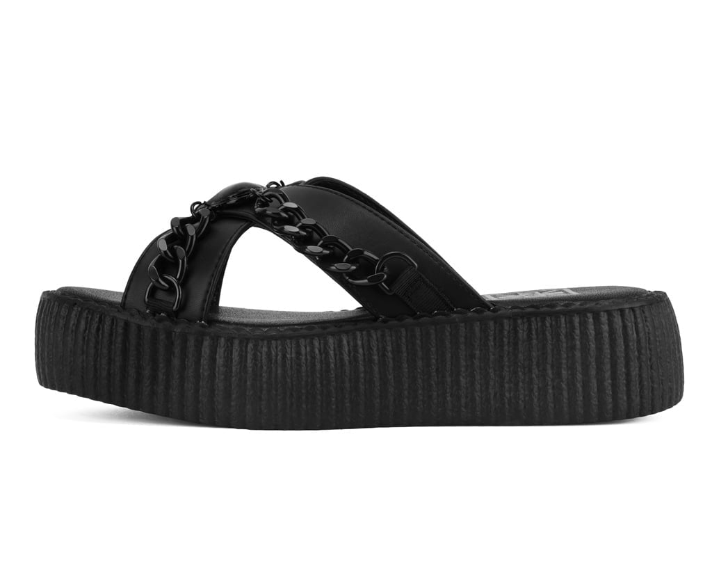 Black TUKskin Heart Chain Viva Mondo Sandal Black T.U.K. Shoes