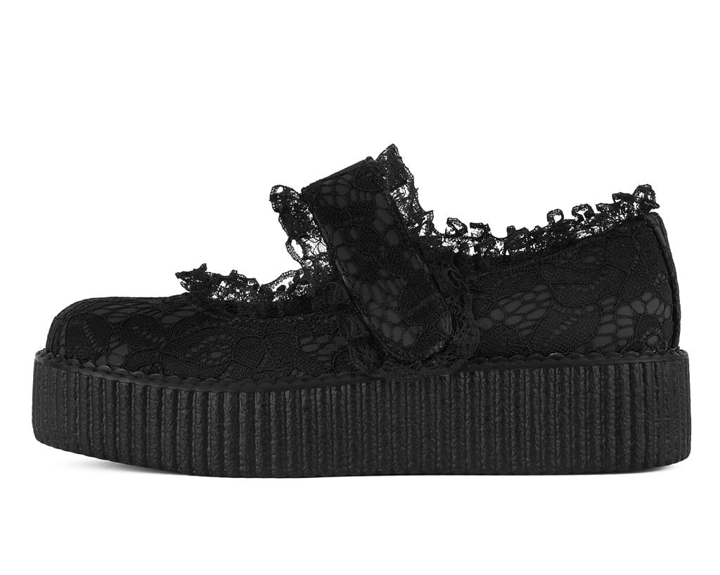 Black Ruffle Mondo Mary Jane Black T.U.K. Shoes