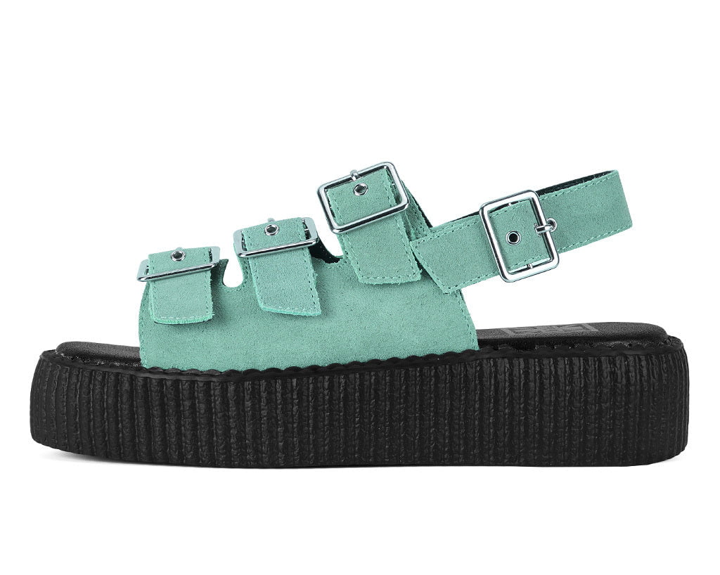 Pale Blue Suede 3 - Buckle Mondo Sandal Paleblue T.U.K. Shoes