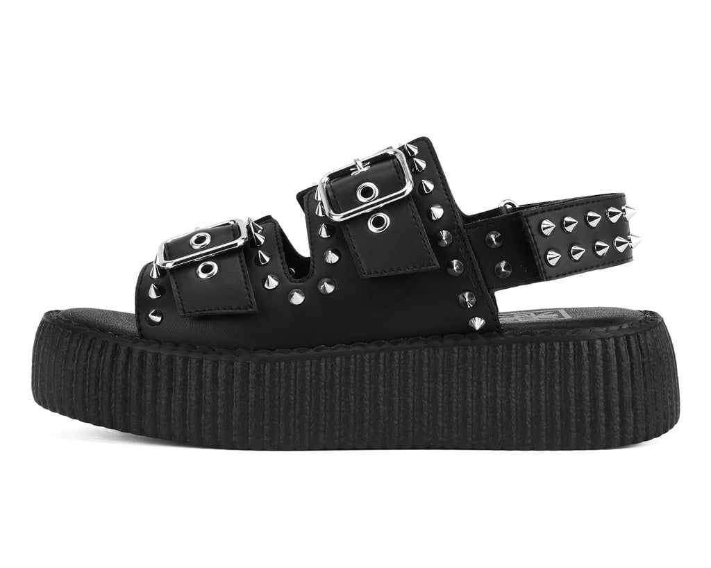 V3477L Black TUKskin Studded Viva Mondo Sandal Black T.U.K. Shoes