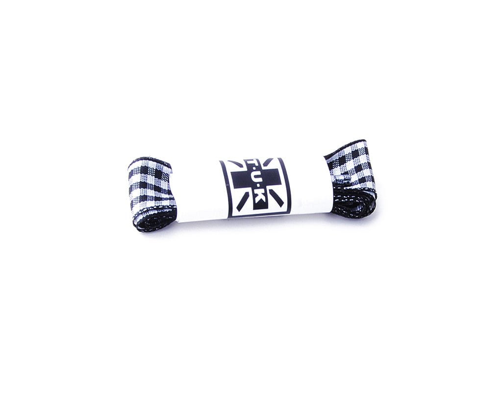 LC057-75-BWF-OS 75 CM Black & White Gingham Flat Laces LC057-75-BWF-OS T.U.K. Shoes