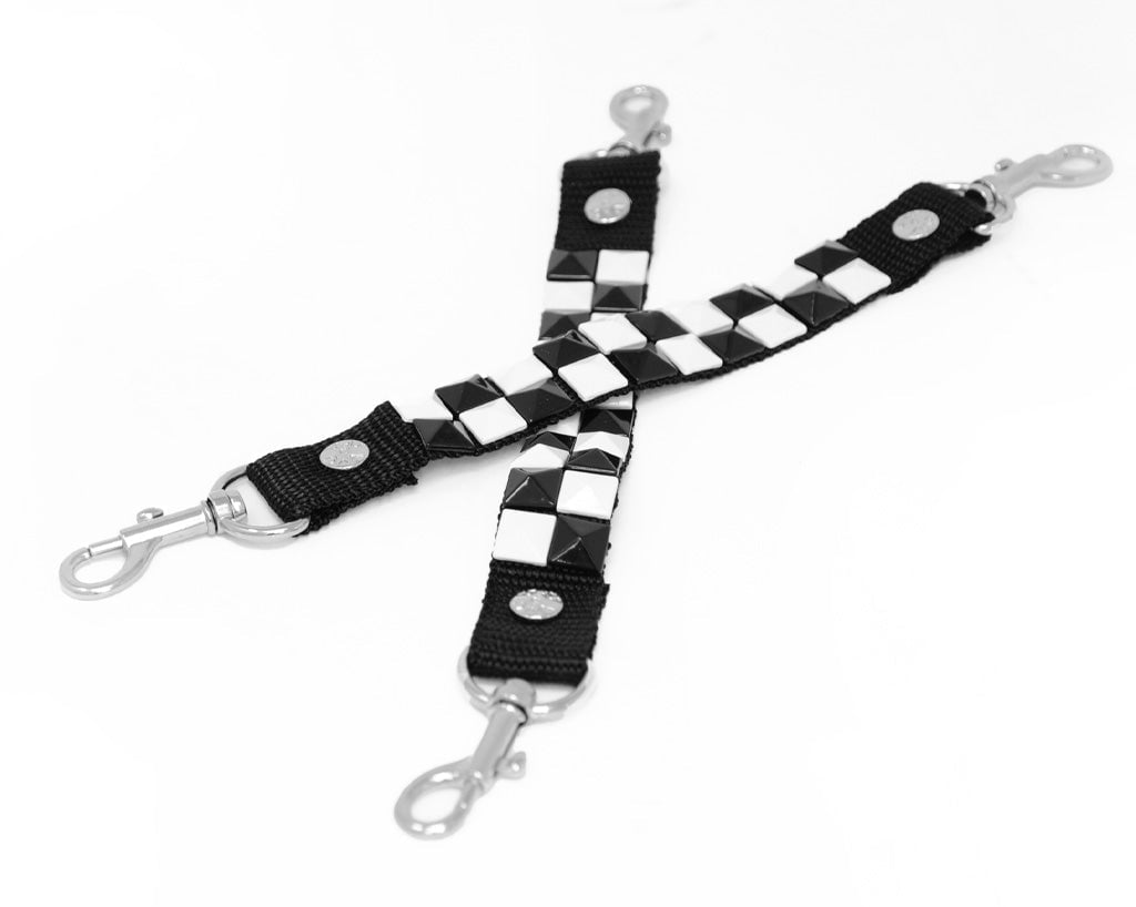 SA11 Black & White Pyramid Bondage Shoe Strap T.U.K. Shoes