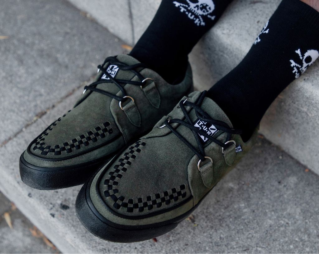 A3330 Olive Green Suede Creeper Sneaker Green T.U.K. Shoes