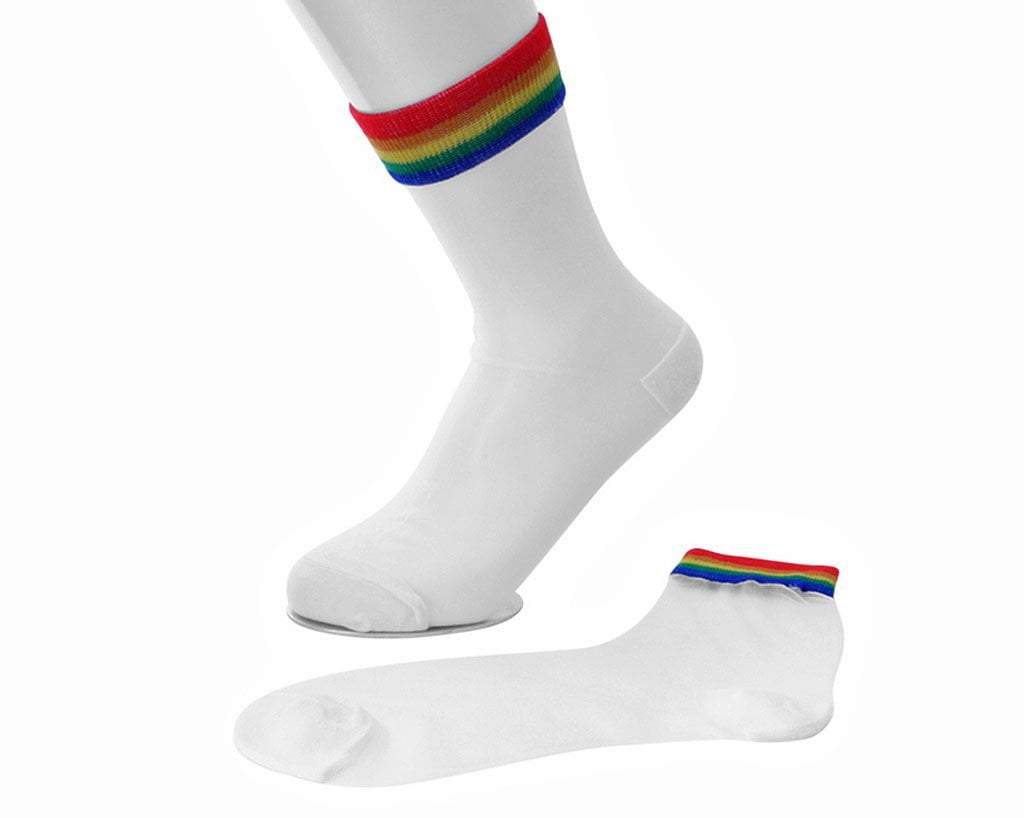 TSK1041 White Sheer Rainbow Sock TSK1041-OS T.U.K. Shoes