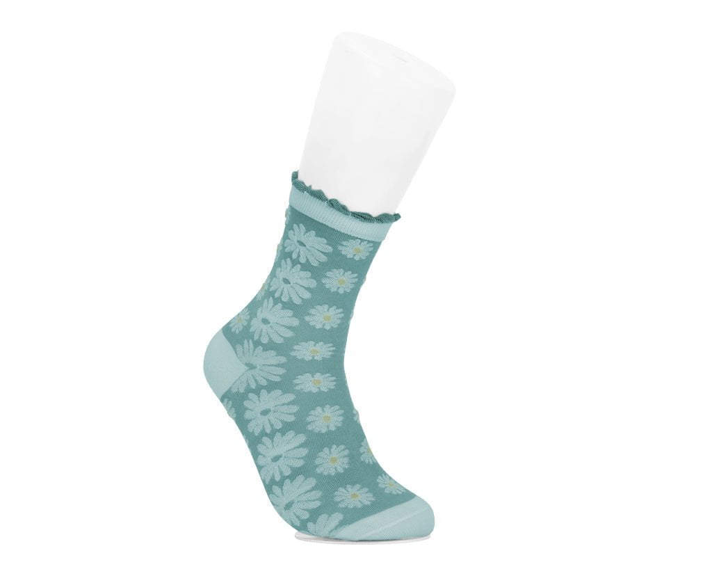TSK1184 Teal Daisy Sock TSK1184-OS T.U.K. Shoes