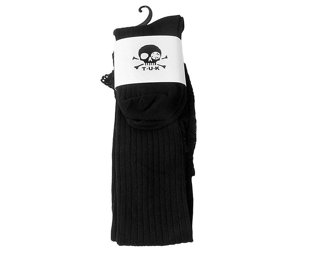 TSK1003 Black Lace Thigh High Sock TSK1003-OS T.U.K. Shoes
