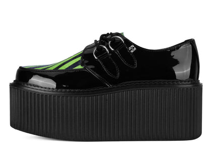 Black Patent Green Zebra Hair Stratocreeper Black / Green T.U.K. Shoes