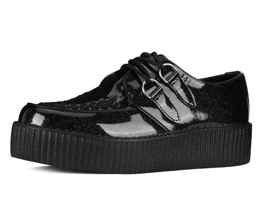 Black Vinyl Glitter Viva Mondo Creeper Black T.U.K. Shoes