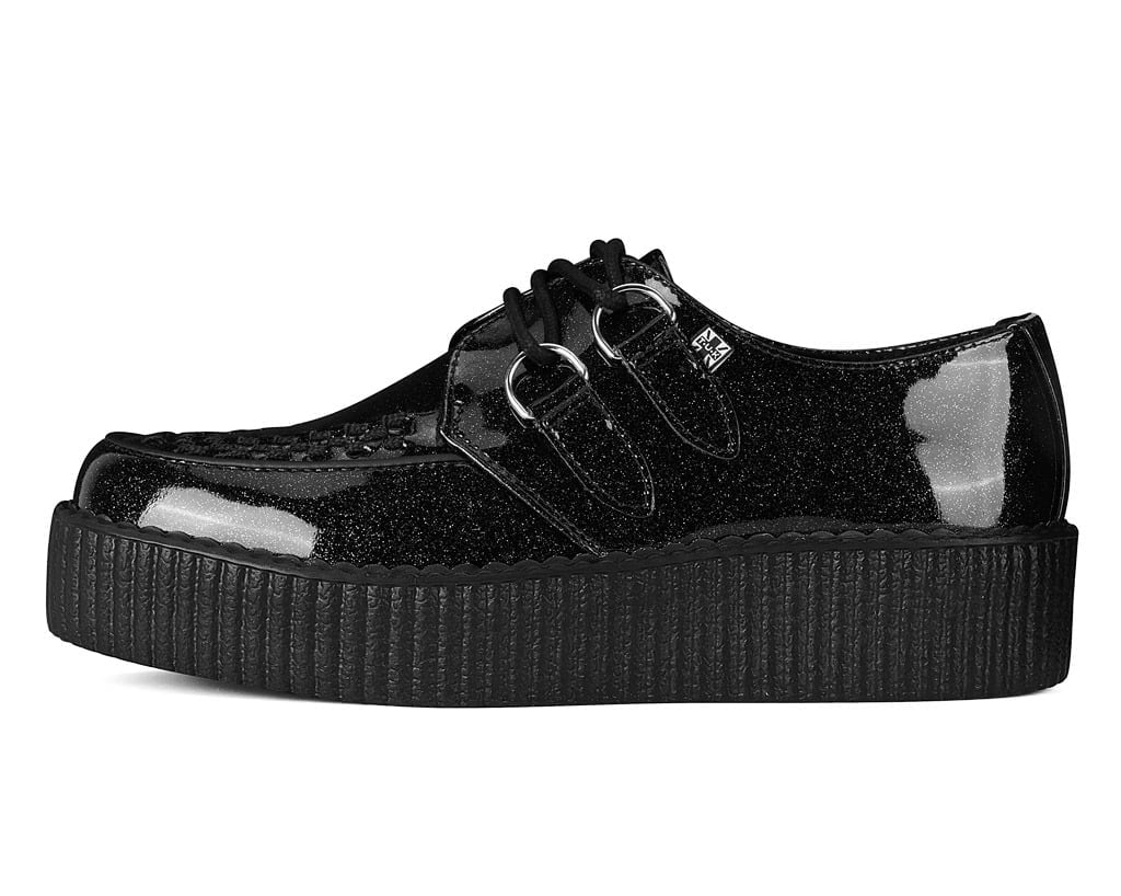 Black Vinyl Glitter Viva Mondo Creeper Black T.U.K. Shoes