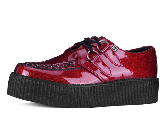 Red Vinyl Glitter Viva Mondo Creeper Red T.U.K. Shoes