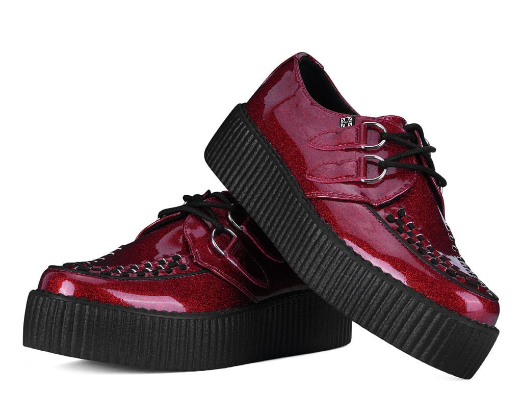 Red Vinyl Glitter Viva Mondo Creeper Red T.U.K. Shoes