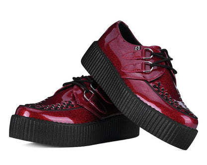 Red Vinyl Glitter Viva Mondo Creeper Red T.U.K. Shoes