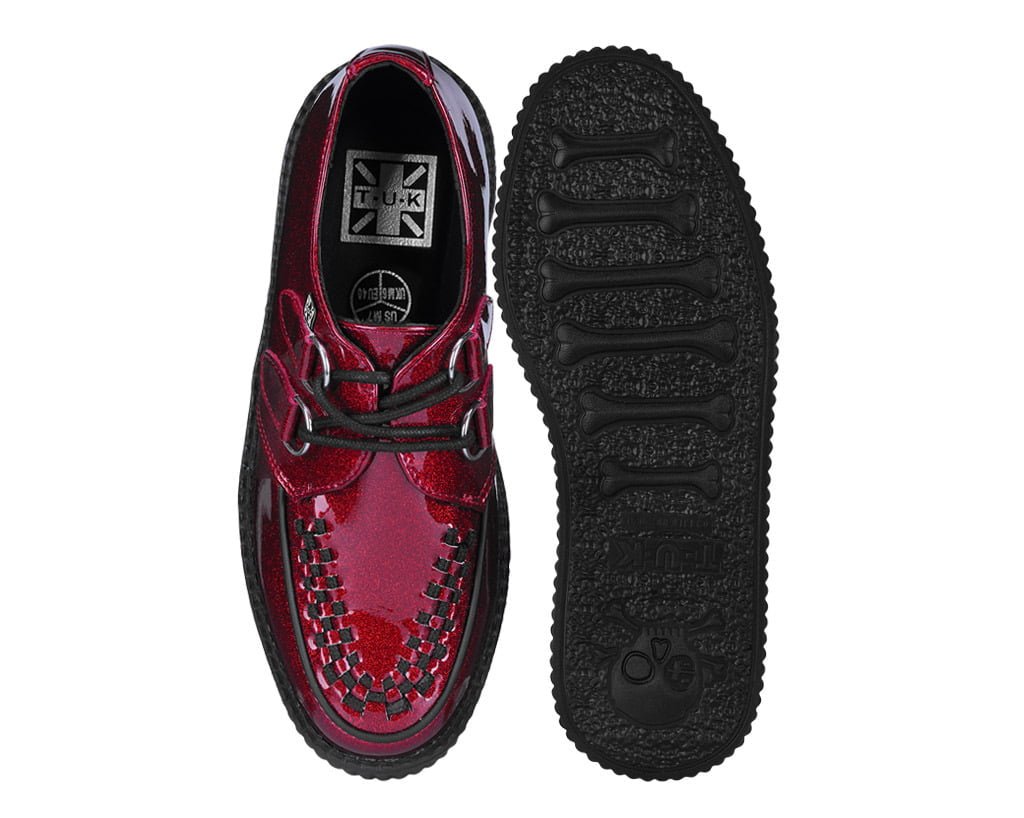 Red Vinyl Glitter Viva Mondo Creeper Red T.U.K. Shoes