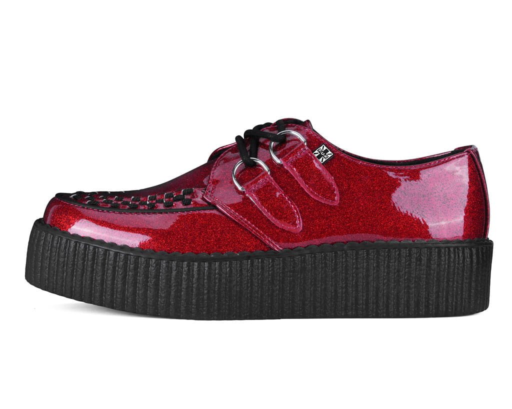Red Vinyl Glitter Viva Mondo Creeper Red T.U.K. Shoes
