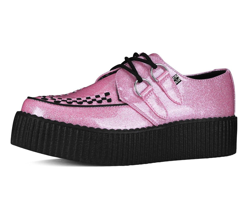 Pink Vinyl Glitter Viva Mondo Creeper Pink T.U.K. Shoes