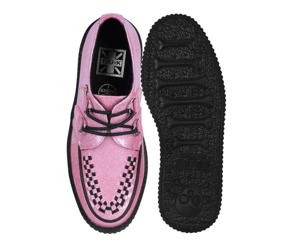 Pink Vinyl Glitter Viva Mondo Creeper Pink T.U.K. Shoes