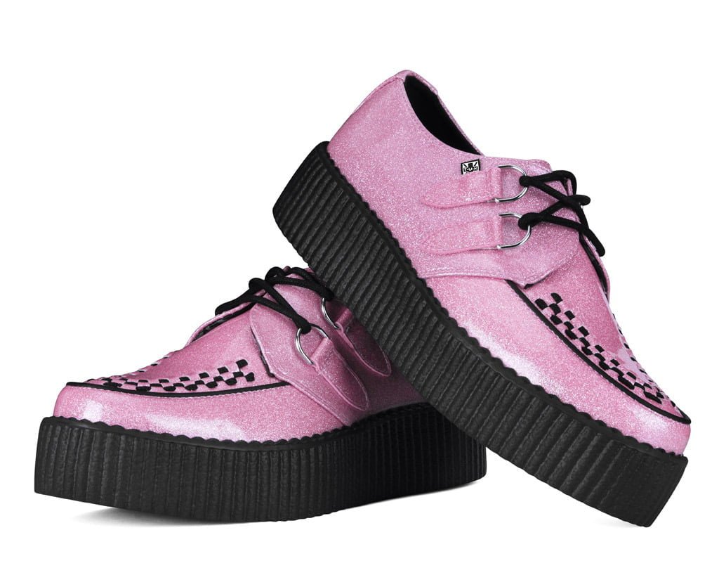 Pink Vinyl Glitter Viva Mondo Creeper Pink T.U.K. Shoes