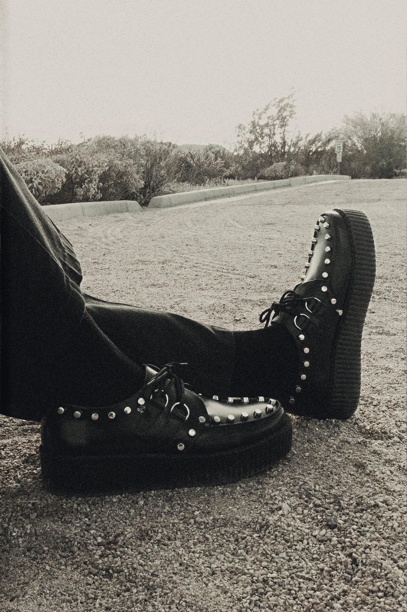 Black Leather Flat Studded Viva Mondo Creeper Black T.U.K. Shoes