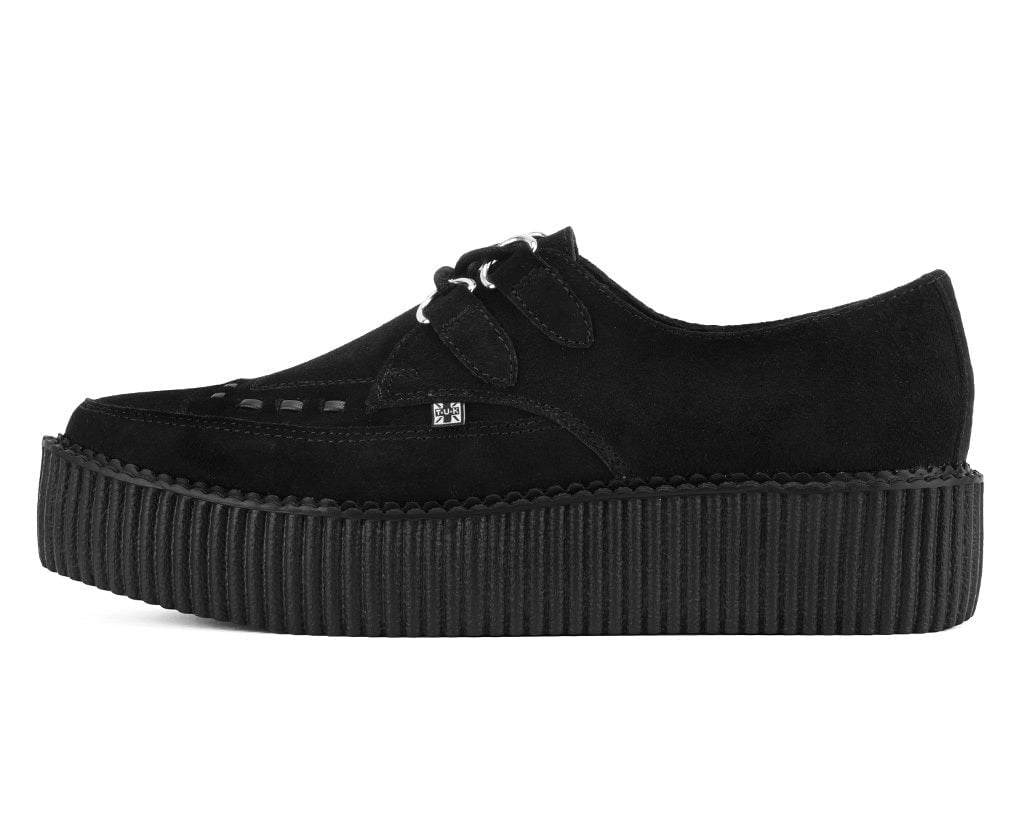 Black Suede Mondo Pointed Creeper Black T.U.K. Shoes