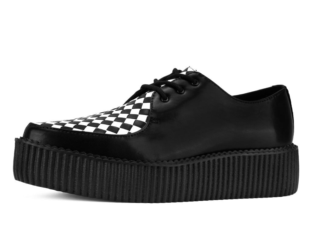 Black & White Woven TUKskin Mondo Pointed Creeper Blackwhite T.U.K. Shoes