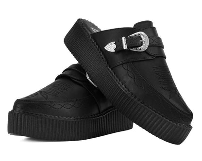 Black TUKskin Western Mondo Pointed Mule Black T.U.K. Shoes