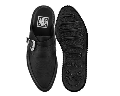 Black TUKskin Western Mondo Pointed Mule Black T.U.K. Shoes