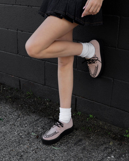 V3467 Misty Rose Suede Viva Mondo Creeper Pink T.U.K. Shoes