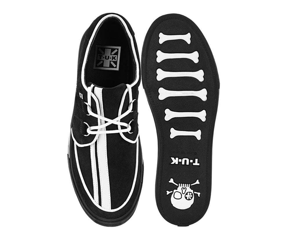A3479 Black Suede Racing Creeper Sneaker Black T.U.K. Shoes