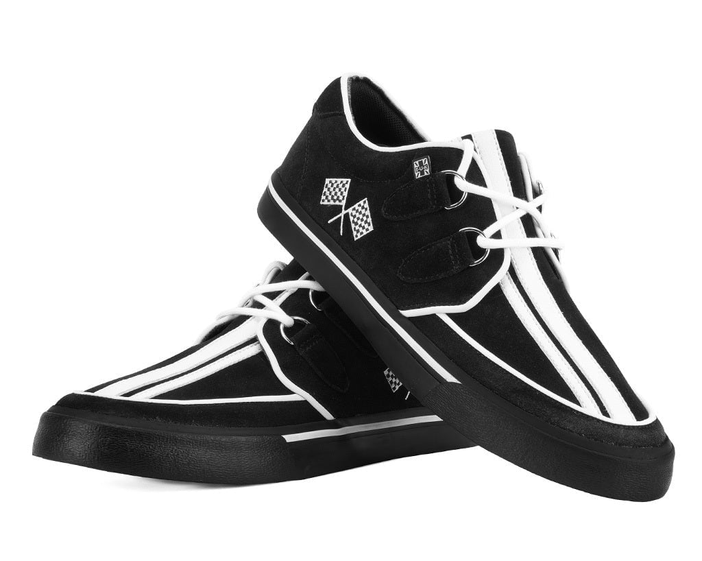 A3479 Black Suede Racing Creeper Sneaker Black T.U.K. Shoes