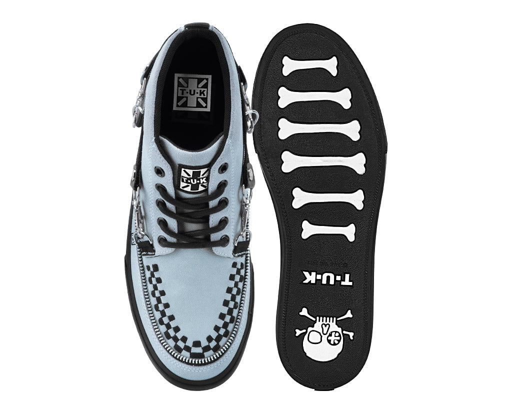 Grey Suede 5 - Eye Bondage Strap Sneaker Grey T.U.K. Shoes