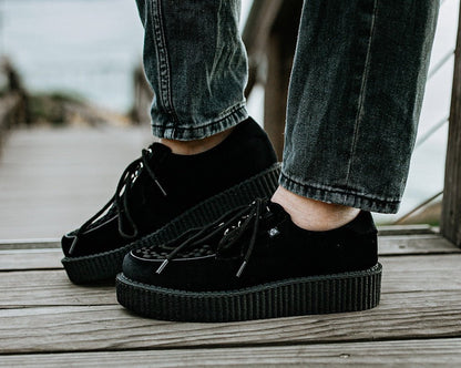 T2262 Black Faux Suede Anarchic Creeper Black T.U.K. Shoes