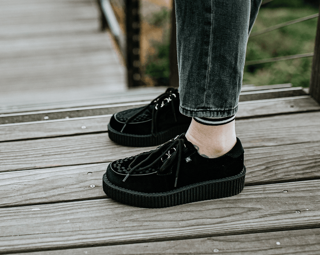 T2262 Black Faux Suede Anarchic Creeper Black T.U.K. Shoes