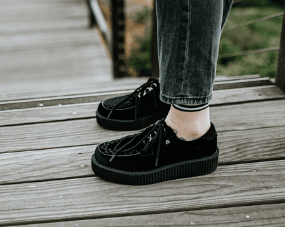 T2262 Black Faux Suede Anarchic Creeper Black T.U.K. Shoes