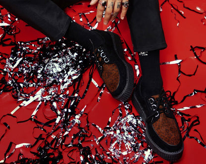 T2263 Black & Leopard Anarchic Creeper Multi-Color T.U.K. Shoes