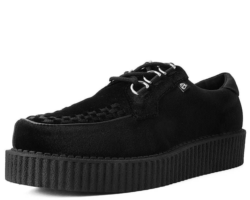 T2280 Black Velvet Anarchic Creeper Black T.U.K. Shoes