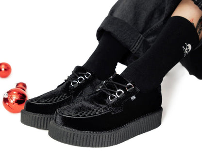 T2280 Black Velvet Anarchic Creeper Black T.U.K. Shoes
