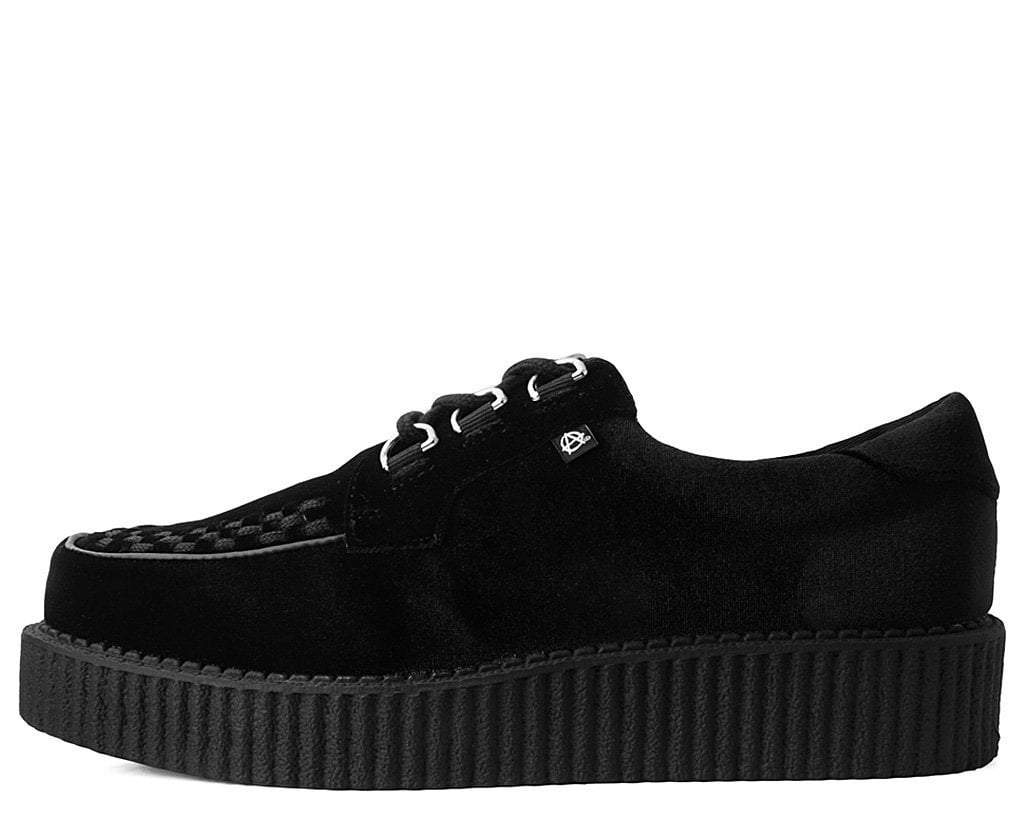 T2280 Black Velvet Anarchic Creeper Black T.U.K. Shoes