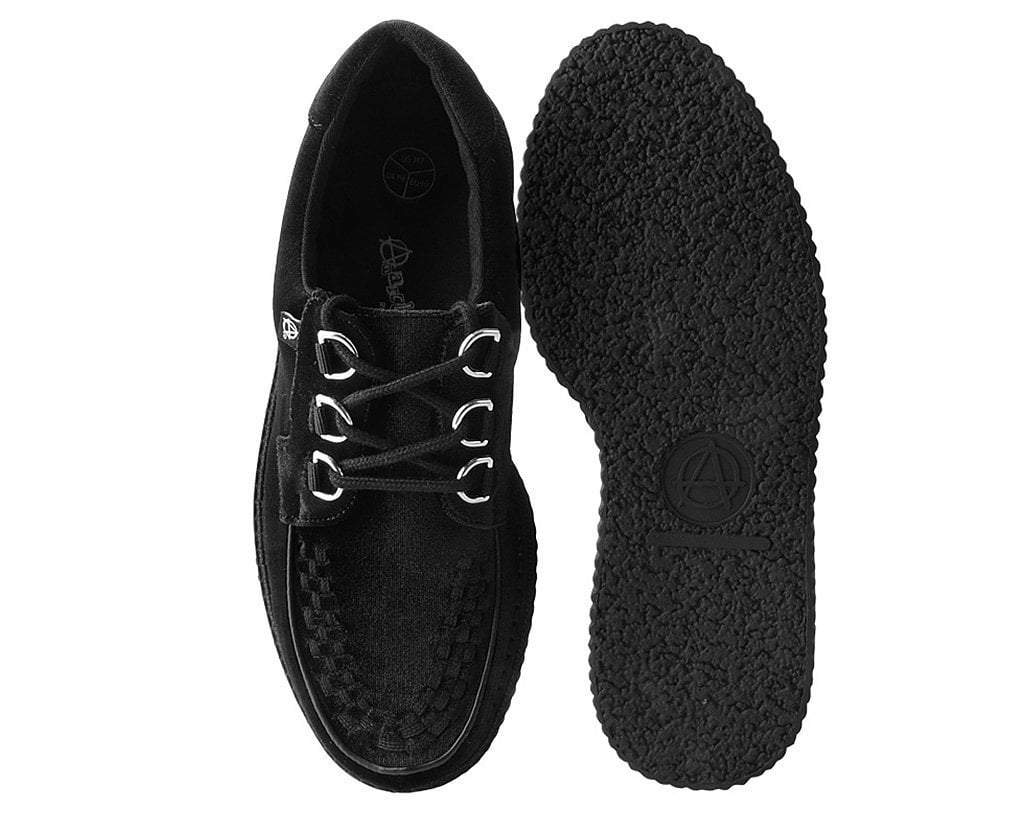 T2280 Black Velvet Anarchic Creeper Black T.U.K. Shoes