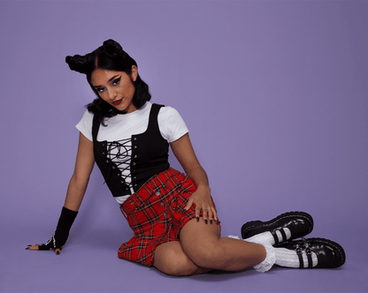 T2307 Black TUKskin™ 2-Skull Buckle Mary Jane Black T.U.K. Shoes