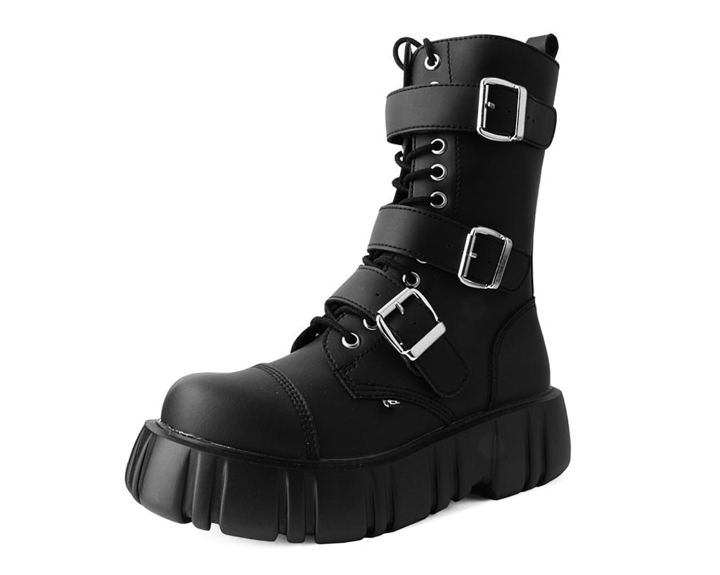 T2323 Black TUKskin™ 3-Buckle Anarchic Airship Boot Black T.U.K. Shoes