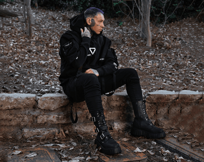 T2323 Black TUKskin™ 3-Buckle Anarchic Airship Boot Black T.U.K. Shoes