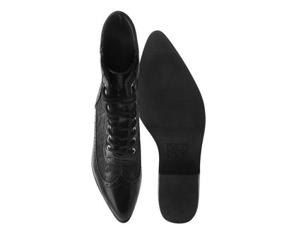 T2300L Black Victorian Anarchic Pointed Boot Black T.U.K. Shoes