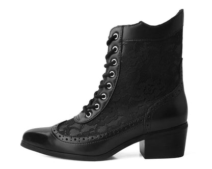 T2300L Black Victorian Anarchic Pointed Boot Black T.U.K. Shoes