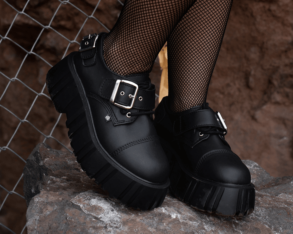 T2324 Black TUKskin™ 2-Buckle Anarchic Airship Gibson Black T.U.K. Shoes