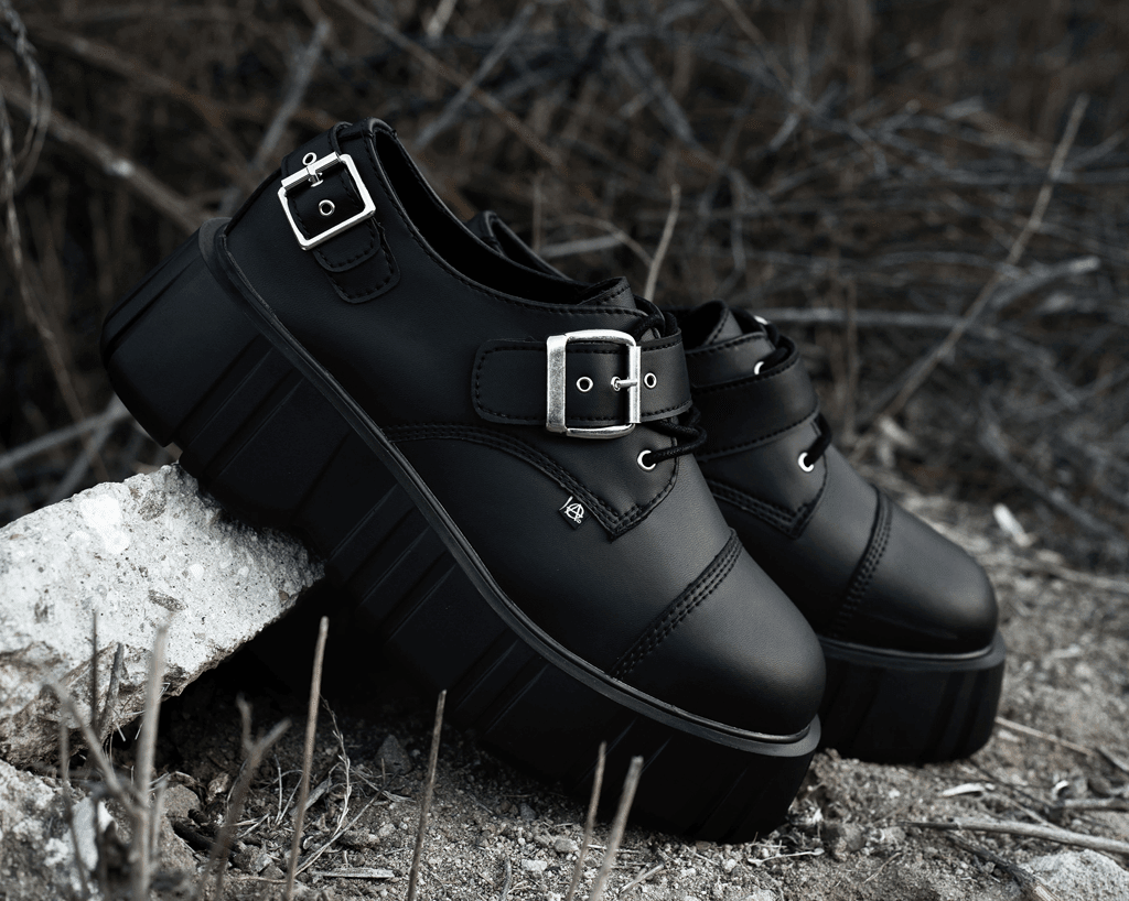 T2324 Black TUKskin™ 2-Buckle Anarchic Airship Gibson Black T.U.K. Shoes