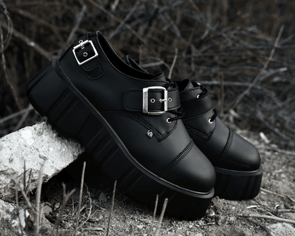 T2324 Black TUKskin™ 2-Buckle Anarchic Airship Gibson Black T.U.K. Shoes