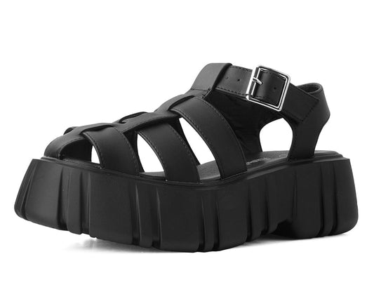 T2335 Gladiator Anarchic Airship Sandal Black T.U.K. Shoes