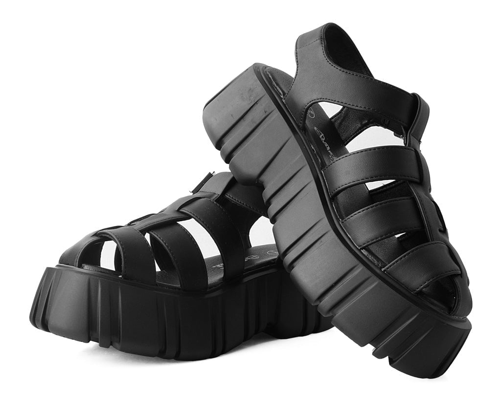 T2335 Gladiator Anarchic Airship Sandal Black T.U.K. Shoes